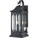 Mallorey 3 Light 28.1 inch Powder Coated Black Outdoor Wall Sconce